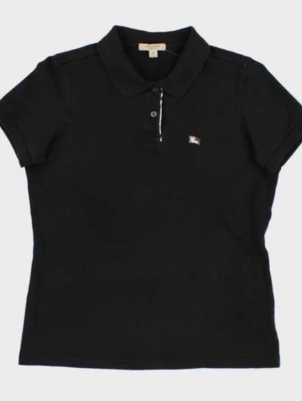 VINTAGE BURBERRY LONDON Woman's Black Polo Shirt XL